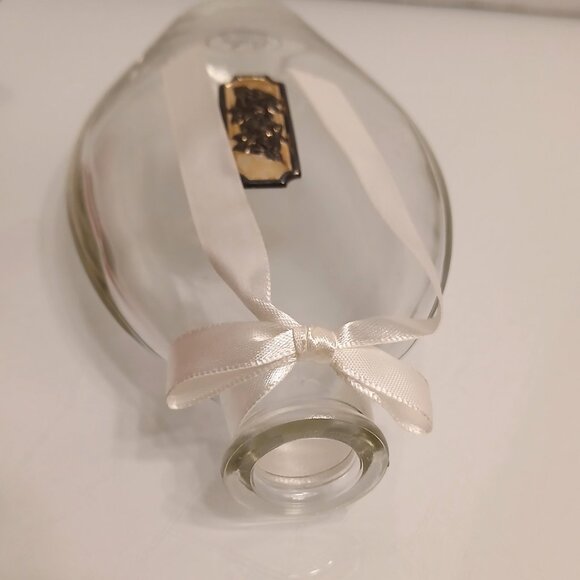 Vintage Cellini Crystal Perfume Bottle Studio Porcelain Rose Stopper 8.5" Italy - Picture 10 of 10